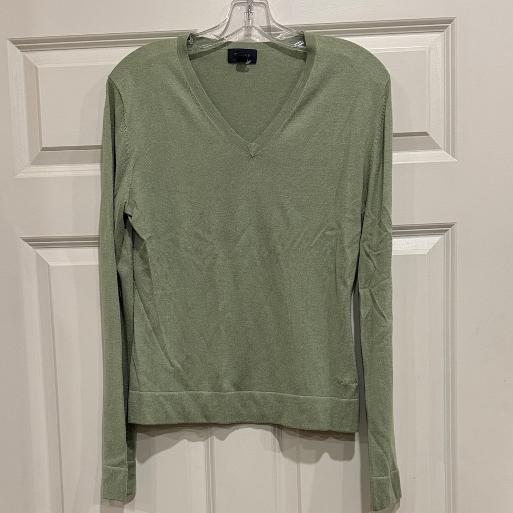 Faconnable Green V-Neck Sweater